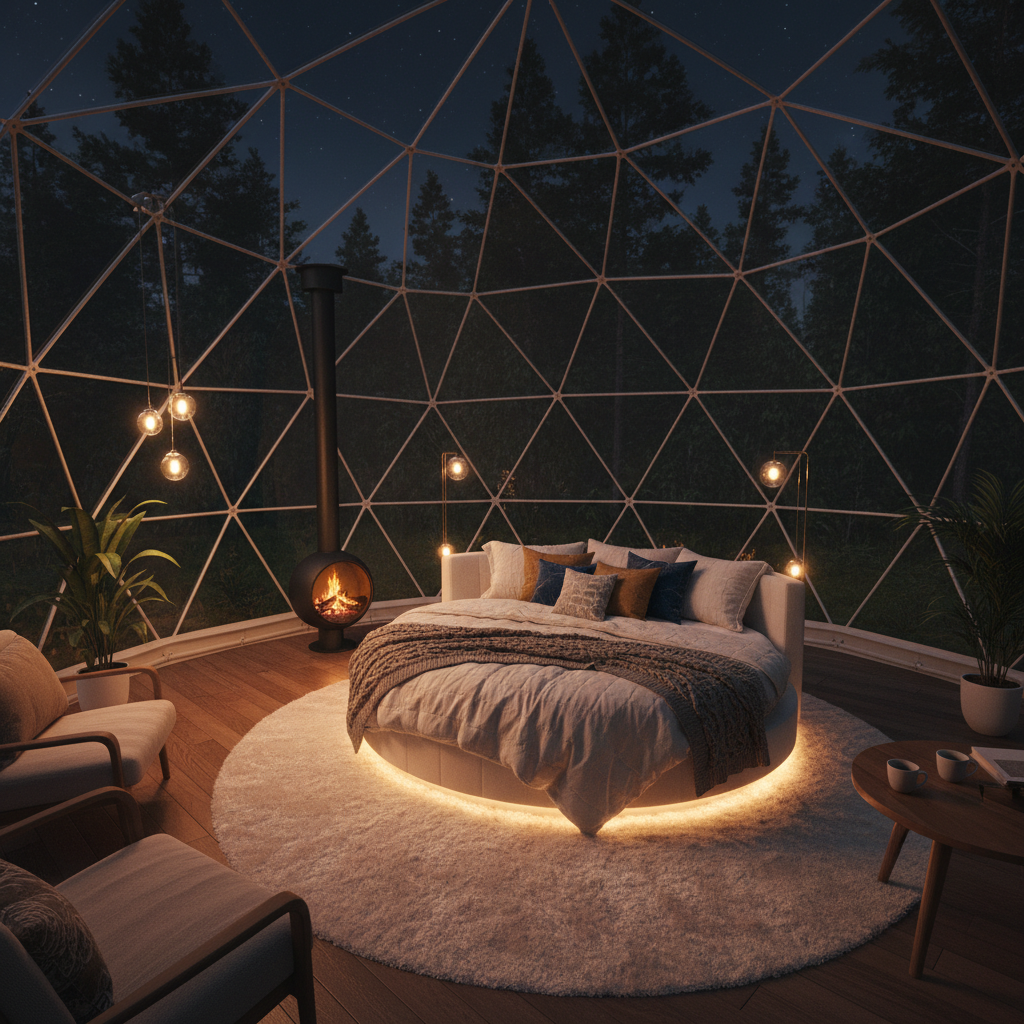 Intérieur d'un dôme géodésique
