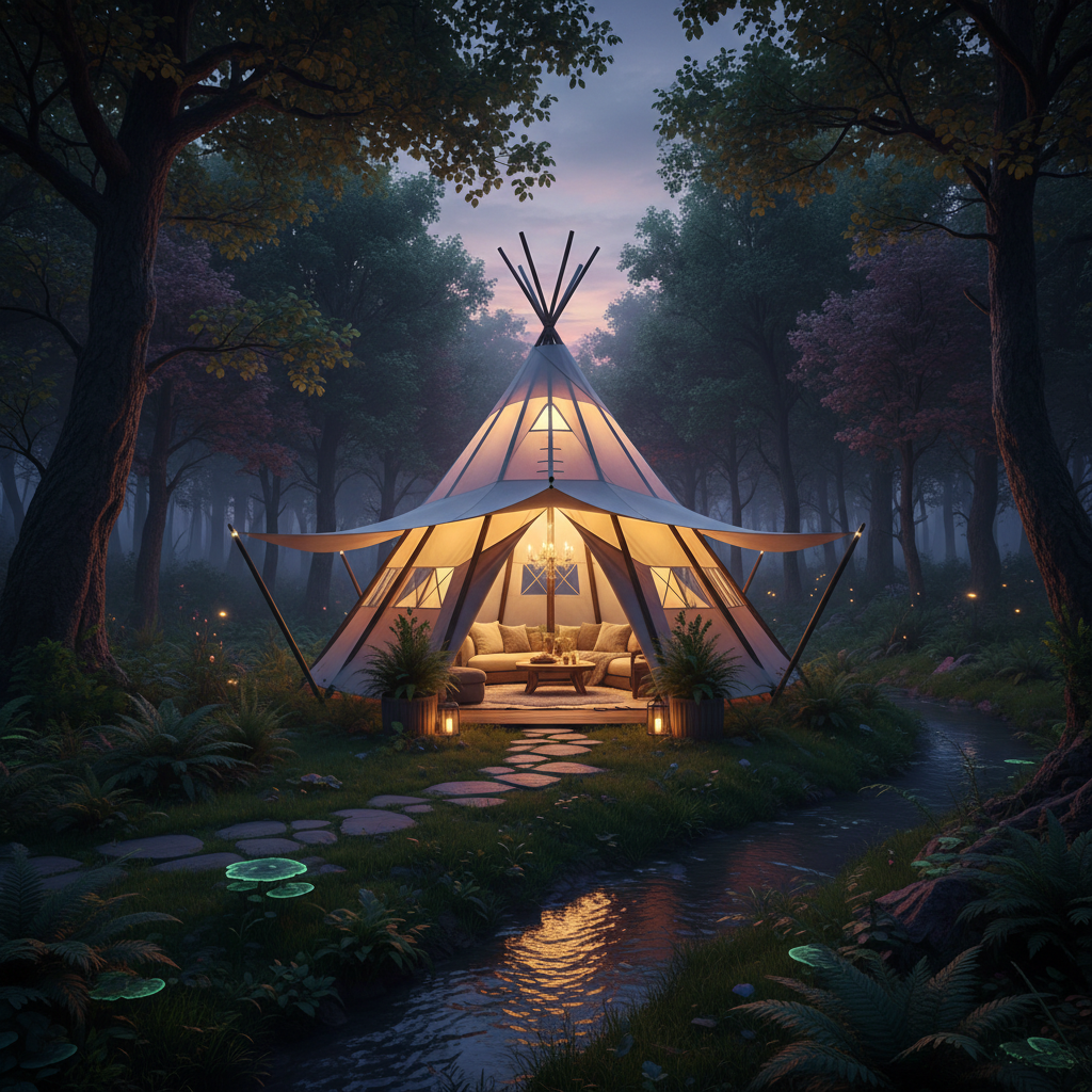 Tipi moderne en forêt